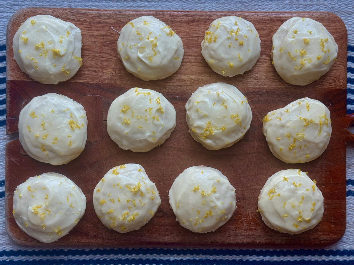Gooey Lemon Sugar Cookies with Creamy Lemonade Frosting